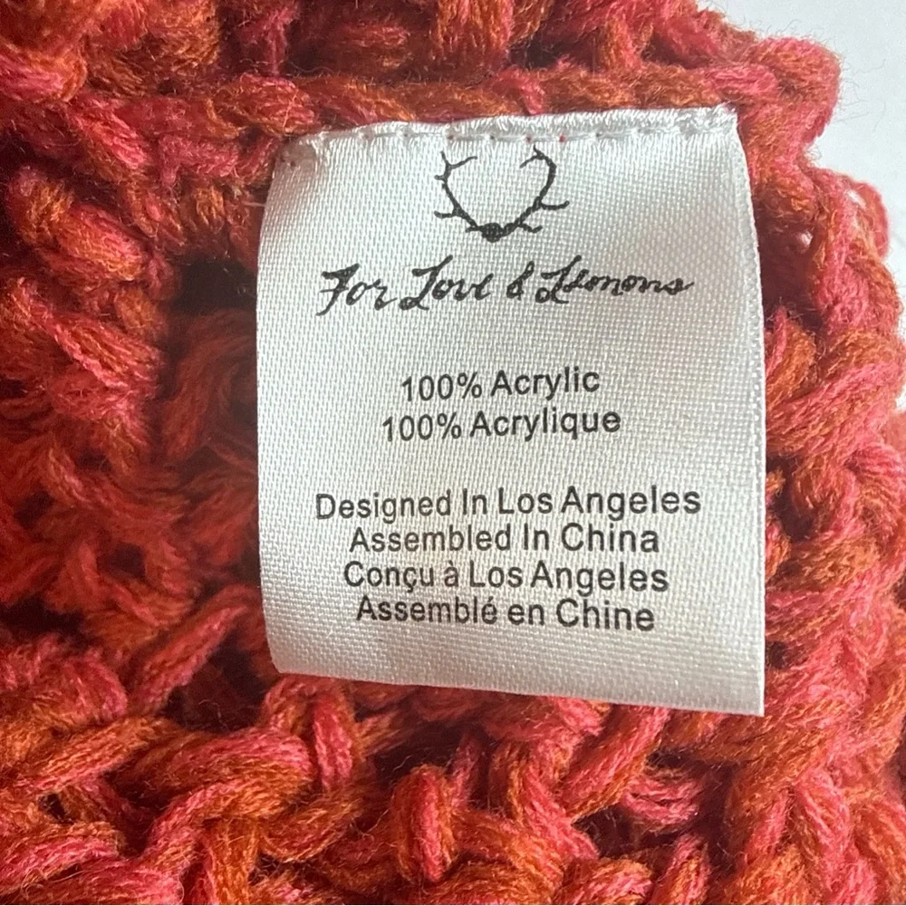 NWT New Knitz for For Love & Lemons Joplin Pullover Sweater Coral Salmon Small - Picture 6 of 13